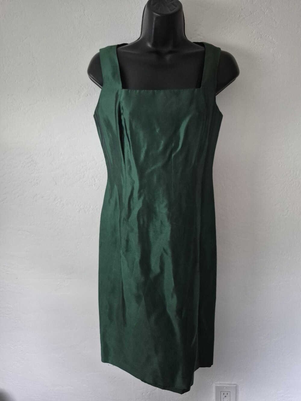 Liz Claiborne Emerald Green Square-Neck Midi Sheath Dress 4